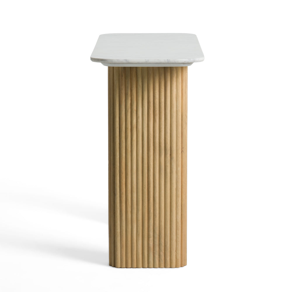 Cambridge White Marble & Mango Console Table - View 3