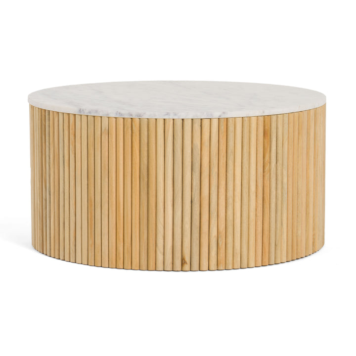 Cambridge White Marble  and  Mango Round Coffee Table
