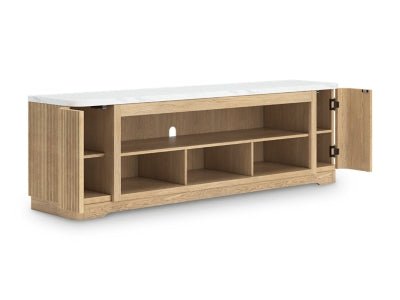 Camdill 80" TV Stand - Light Brown | Ashley Furniture