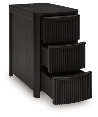 Camdill Chairside End Table - Black Chair Side Table modern furniture Contempo Furniture
