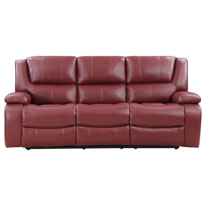Camila - 3 Piece Upholstered Reclining Sofa Set - Red 3 - Piece Living Room Set modern furniture Contempo Furniture