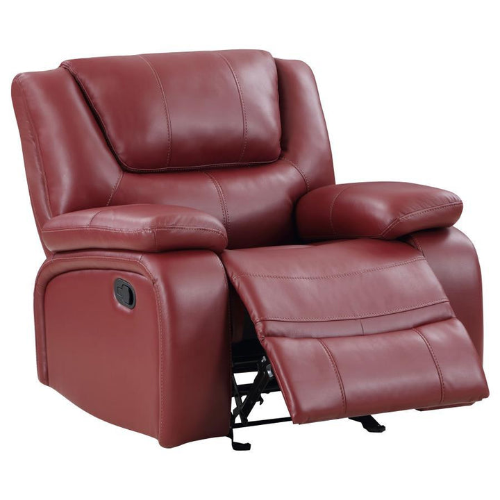 Camila - 3 Piece Upholstered Reclining Sofa Set - Red 3 - Piece Living Room Set modern furniture Contempo Furniture