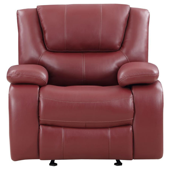 Camila - 3 Piece Upholstered Reclining Sofa Set - Red 3 - Piece Living Room Set modern furniture Contempo Furniture