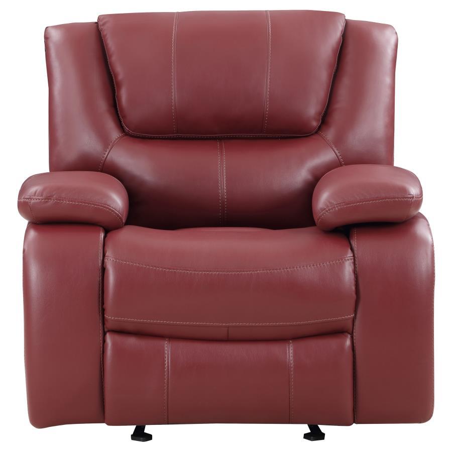 Camila - 3 Piece Upholstered Reclining Sofa Set - Red 3 - Piece Living Room Set modern furniture Contempo Furniture