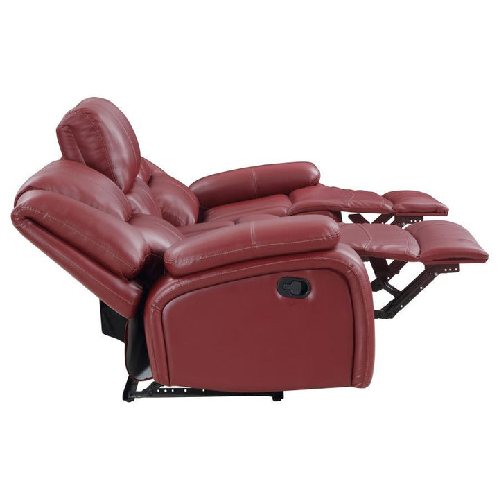 Camila - 3 Piece Upholstered Reclining Sofa Set - Red 3 - Piece Living Room Set modern furniture Contempo Furniture