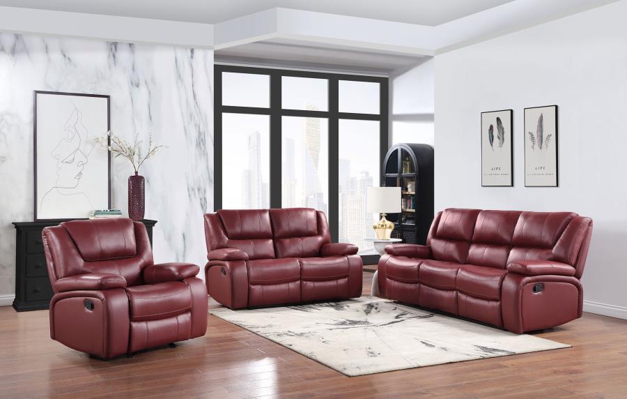 Camila - Upholstered Glider Recliner Chair - Red Glider Chair modern furniture Contempo Furniture