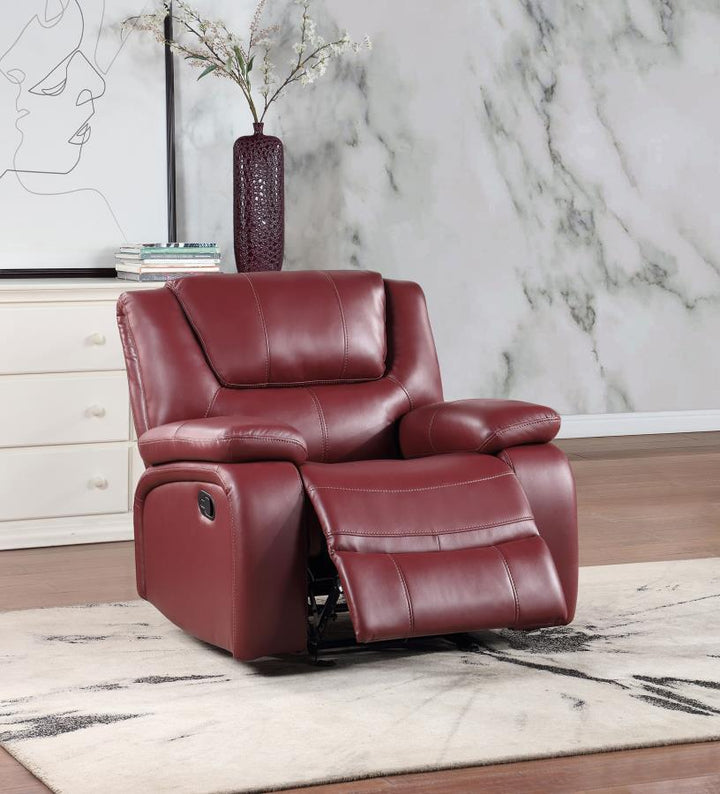 Camila - Upholstered Glider Recliner Chair - Red Glider Chair modern furniture Contempo Furniture