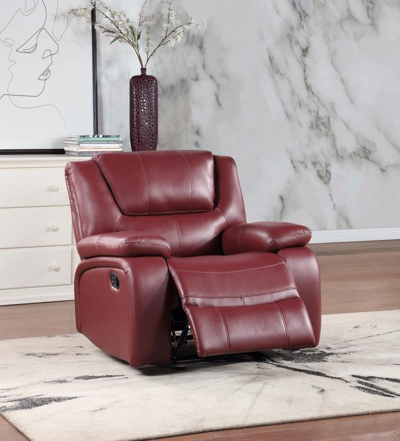 Camila - Upholstered Glider Recliner Chair - Red Glider Chair modern furniture Contempo Furniture