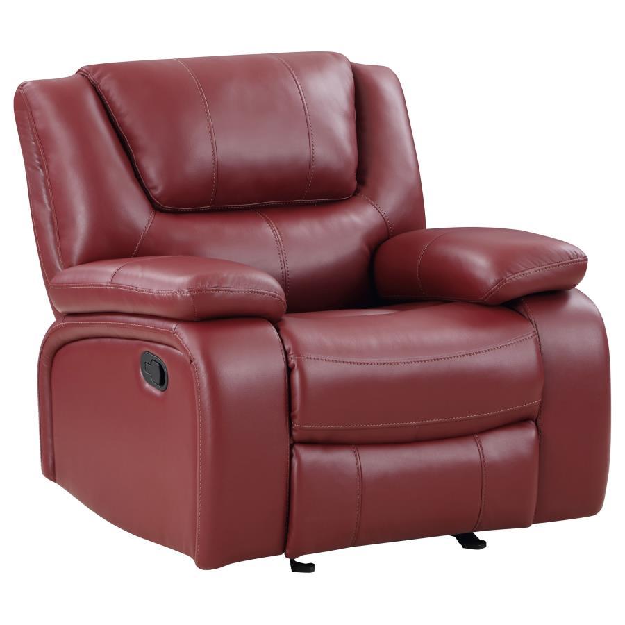 Camila - Upholstered Glider Recliner Chair - Red Glider Chair modern furniture Contempo Furniture