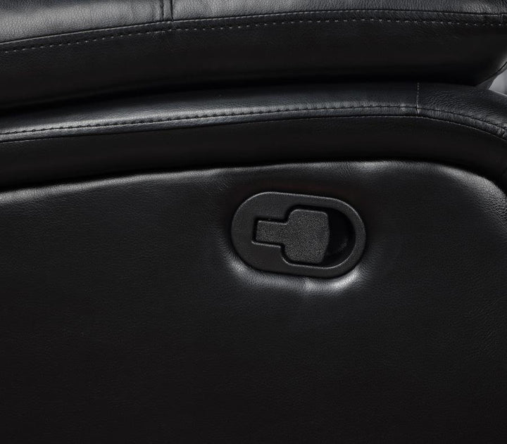 Camila - Upholstered Motion Reclining Loveseat - Black Reclining Loveseat modern furniture Contempo Furniture