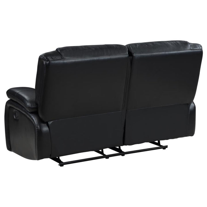 Camila - Upholstered Motion Reclining Loveseat - Black Reclining Loveseat modern furniture Contempo Furniture