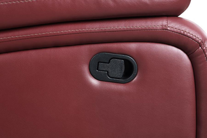 Camila - Upholstered Motion Reclining Loveseat - Red Reclining Loveseat modern furniture Contempo Furniture
