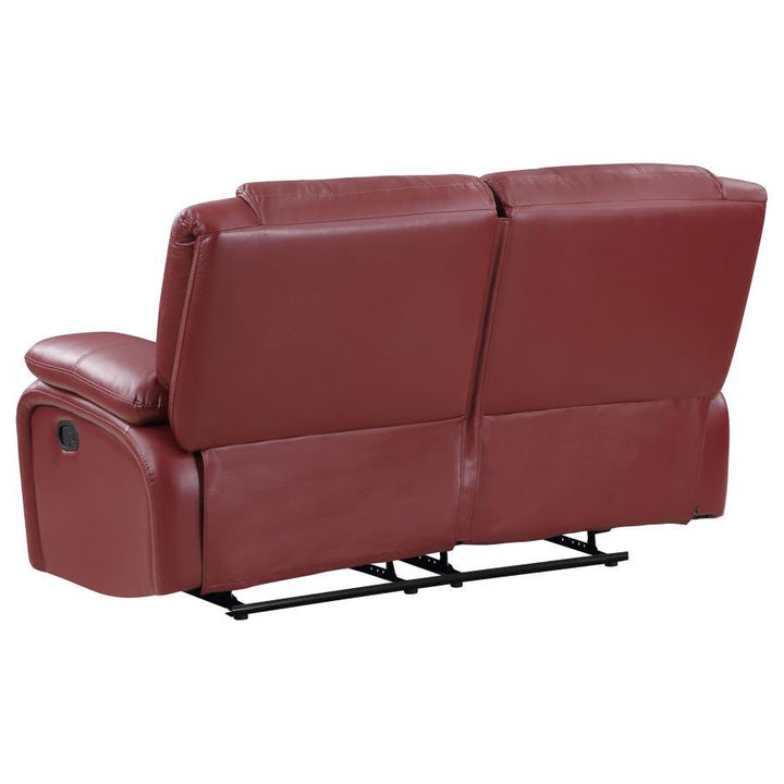 Camila - Upholstered Motion Reclining Loveseat - Red Reclining Loveseat modern furniture Contempo Furniture