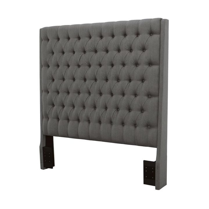 Camille - Upholstered Queen Panel Headboard - Gray Upholstered HeadBoard modern furniture Contempo Furniture