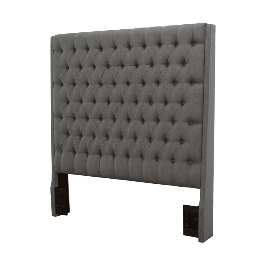 Camille - Upholstered Queen Panel Headboard - Gray Upholstered HeadBoard modern furniture Contempo Furniture