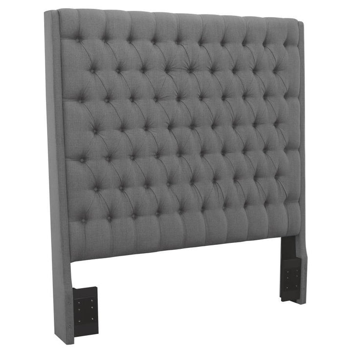 Camille - Upholstered Queen Panel Headboard - Gray Upholstered HeadBoard modern furniture Contempo Furniture