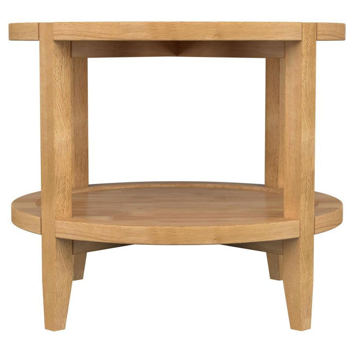 Camillo - 3 Piece Round Coffee And End Table Set - Maple Table Set modern furniture Contempo Furniture