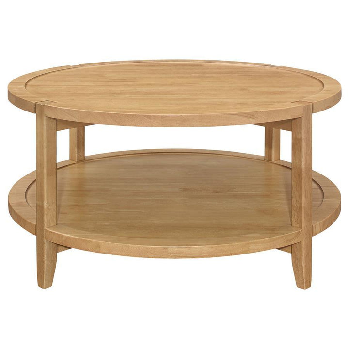 Camillo - 3 Piece Round Coffee And End Table Set - Maple Table Set modern furniture Contempo Furniture