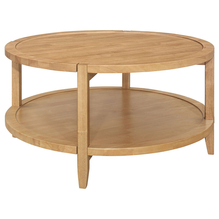 Camillo - Round Solid Wood Coffee Table - Maple Coffee Table modern furniture Contempo Furniture