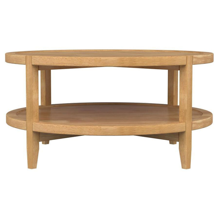 Camillo - Round Solid Wood Coffee Table - Maple Coffee Table modern furniture Contempo Furniture