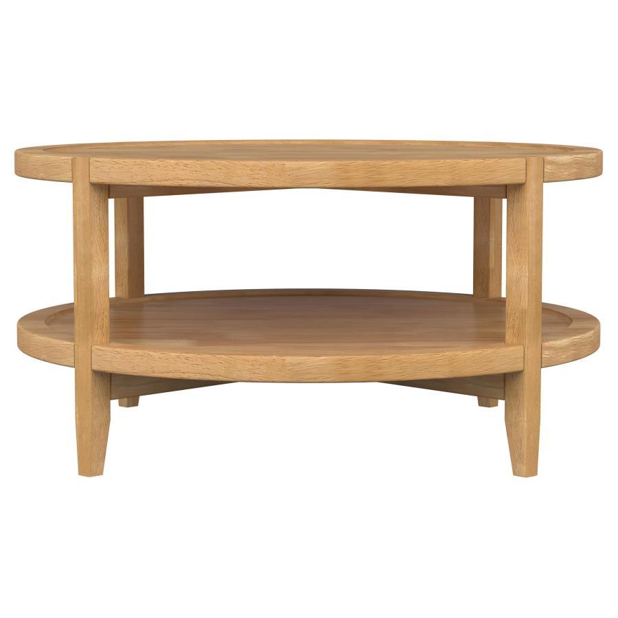 Camillo - Round Solid Wood Coffee Table - Maple Coffee Table modern furniture Contempo Furniture