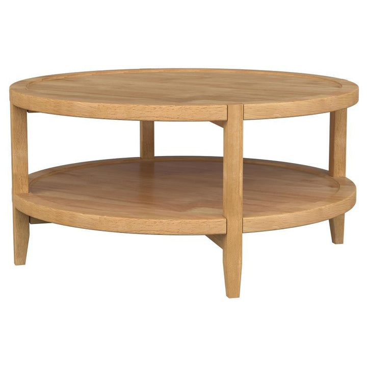 Camillo - Round Solid Wood Coffee Table - Maple Coffee Table modern furniture Contempo Furniture