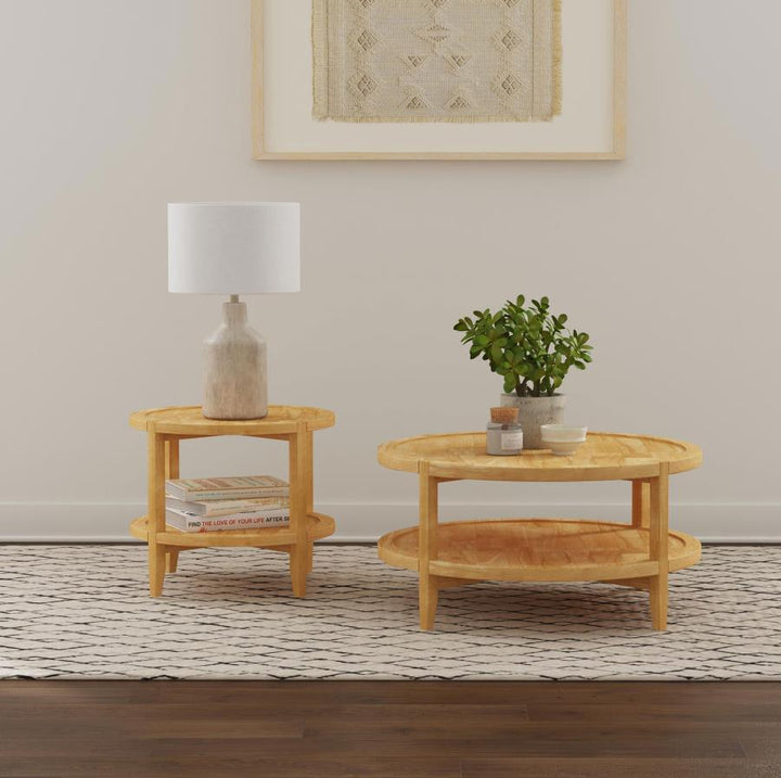 Camillo - Round Solid Wood Coffee Table - Maple Coffee Table modern furniture Contempo Furniture
