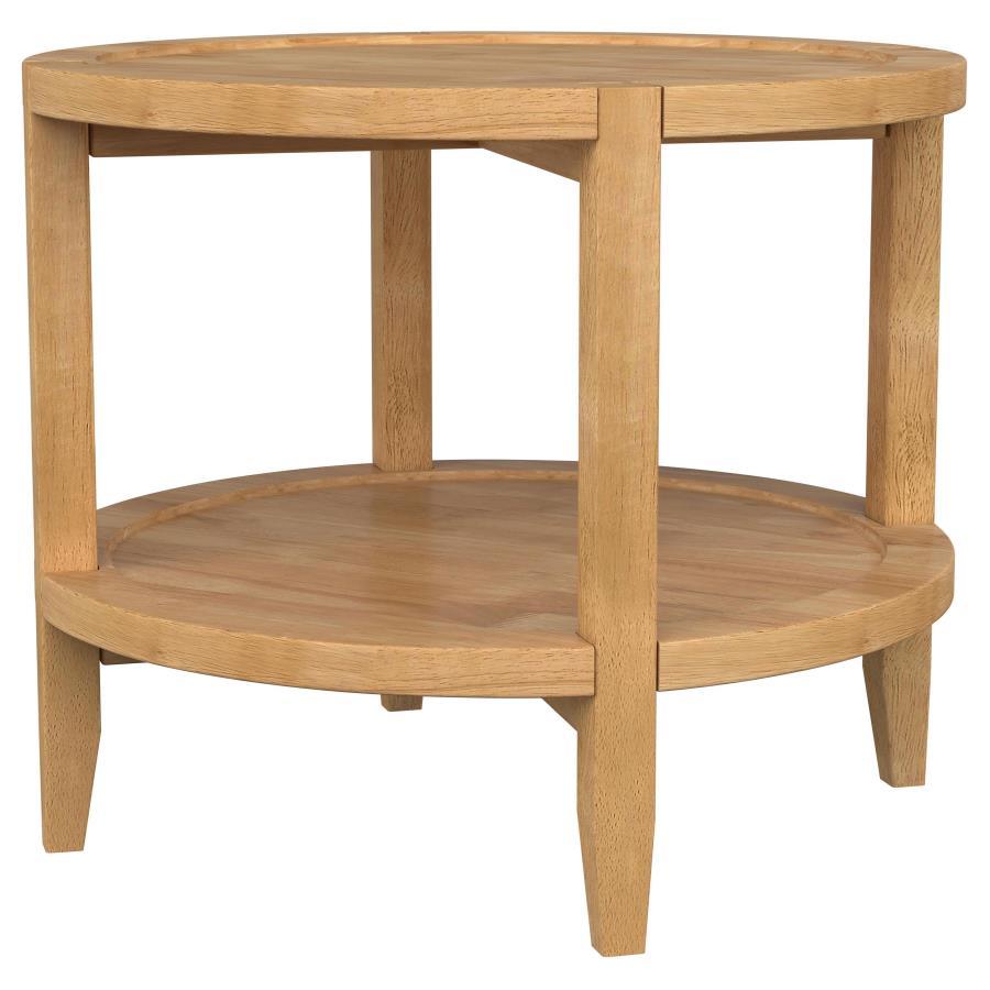 Camillo - Round Solid Wood Side End Table - Maple End Table modern furniture Contempo Furniture