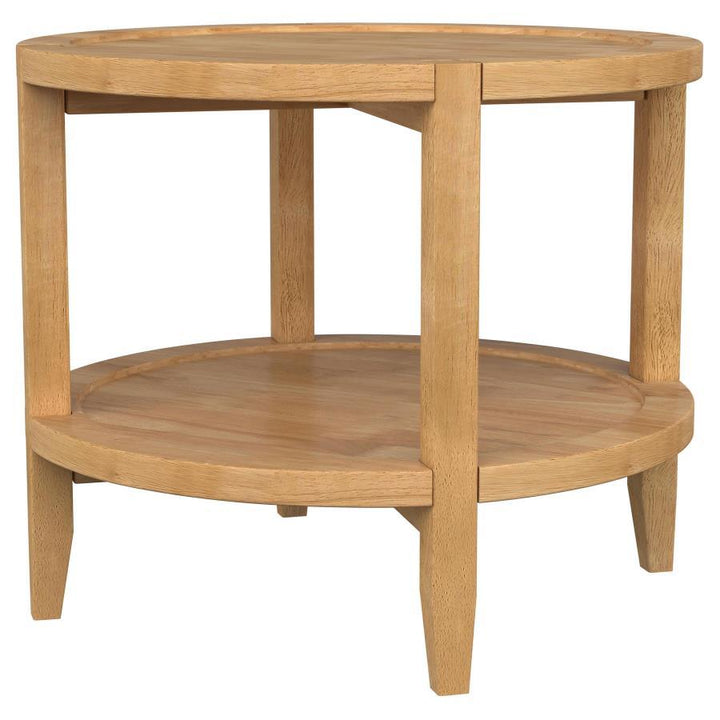 Camillo - Round Solid Wood Side End Table - Maple End Table modern furniture Contempo Furniture