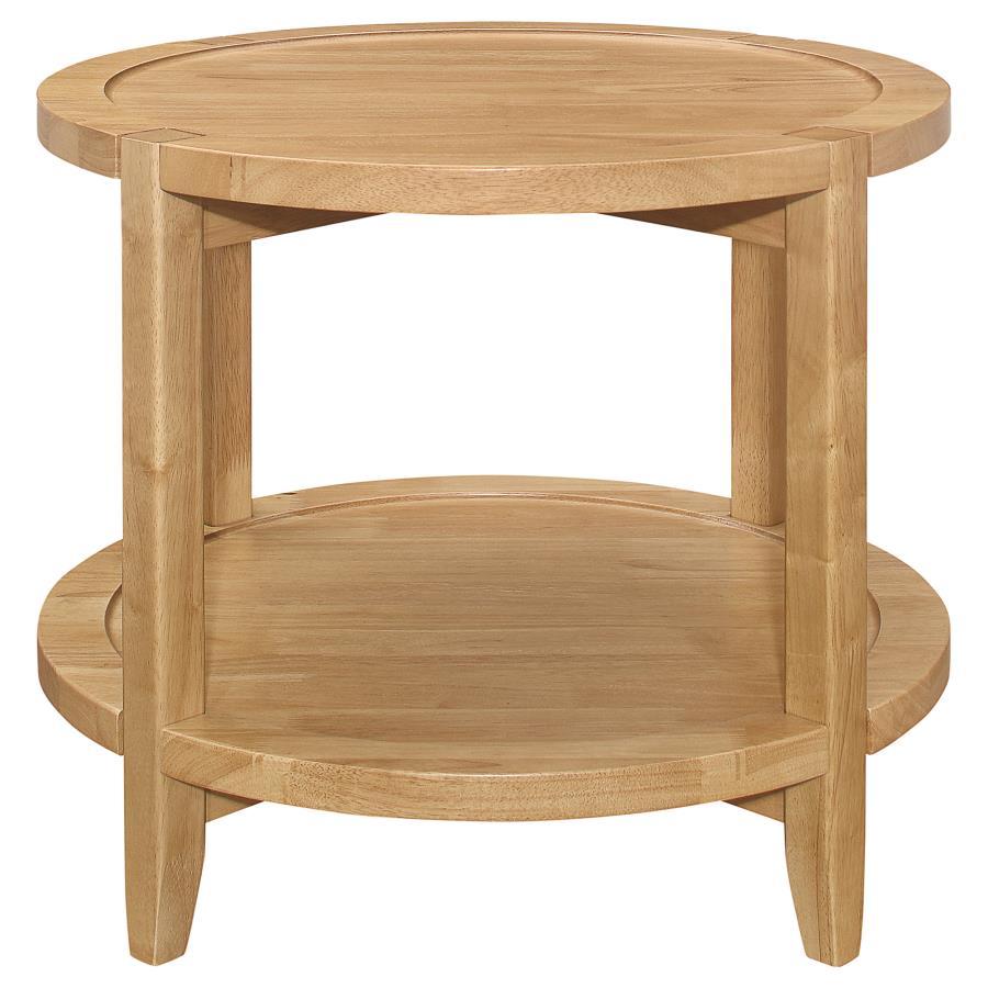 Camillo - Round Solid Wood Side End Table - Maple End Table modern furniture Contempo Furniture