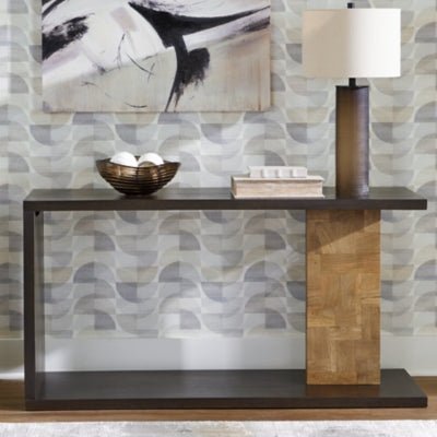 Camlett Console Sofa Table - Dark Brown Console Table modern furniture Contempo Furniture