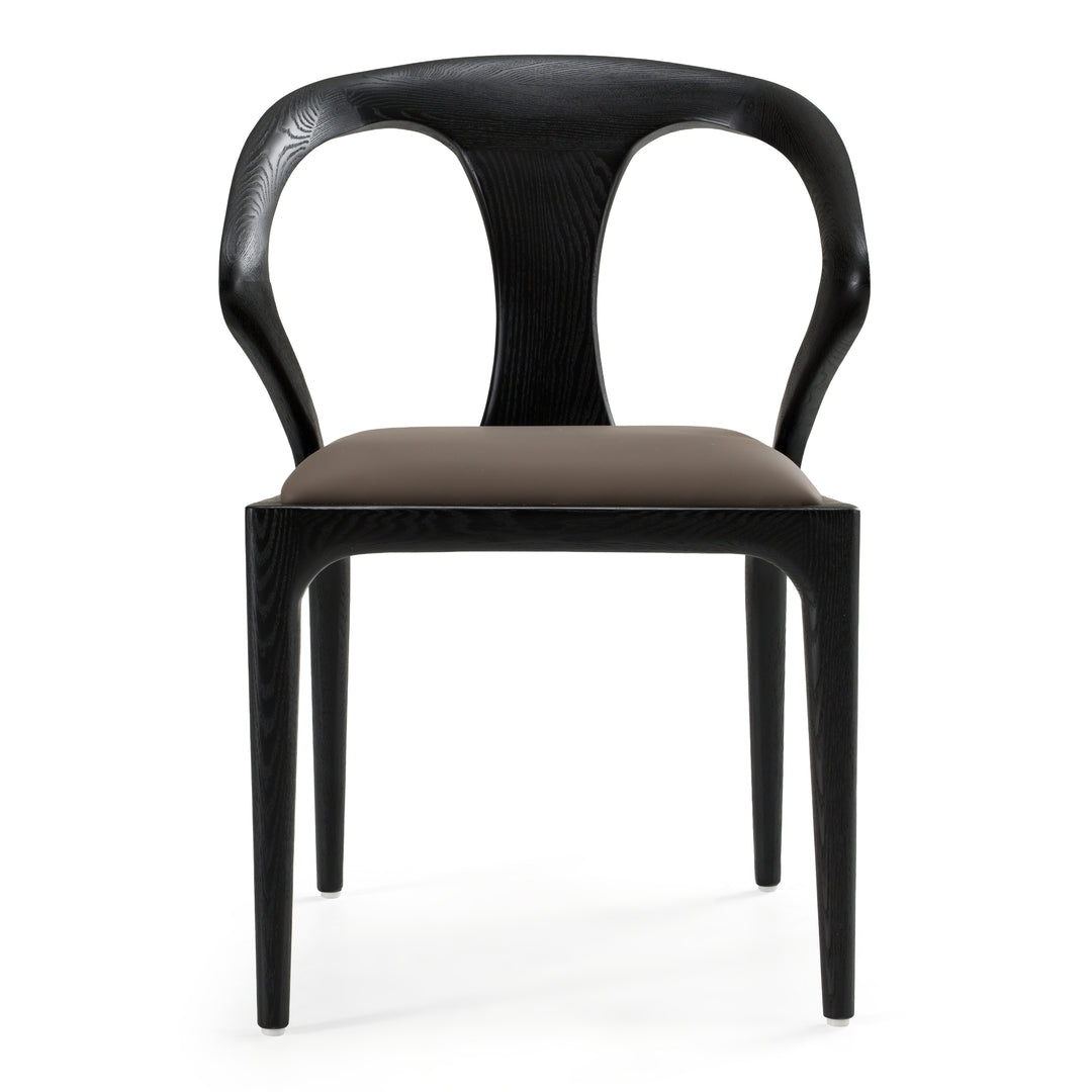 Campbell  Mid-Century Modern Grey & Black Ash Dining Chair