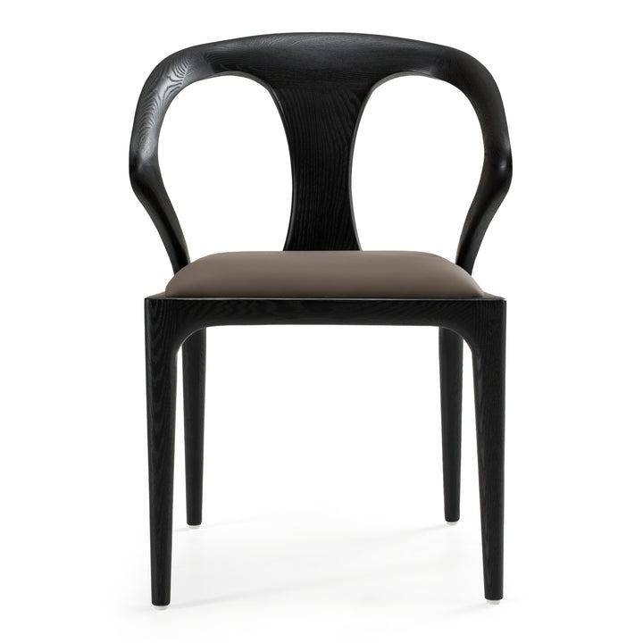 Campbell  Mid-Century Modern Grey & Black Ash Dining Chair