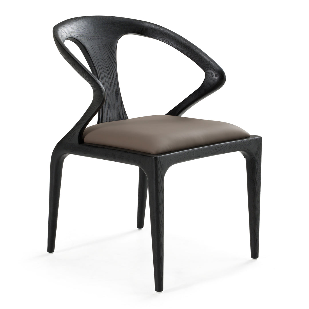 Campbell  Mid-Century Modern Grey & Black Ash Dining Chair