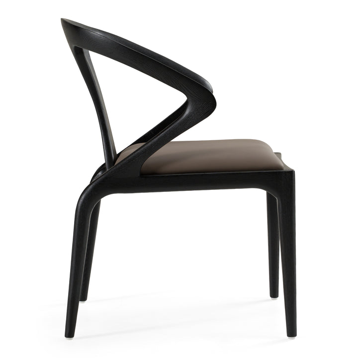 Campbell  Mid-Century Modern Grey & Black Ash Dining Chair