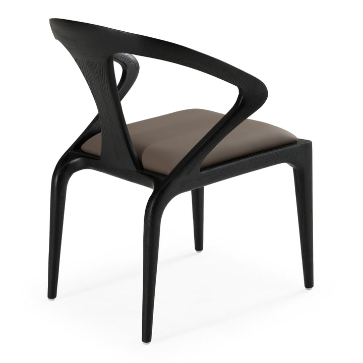 Campbell  Mid-Century Modern Grey & Black Ash Dining Chair