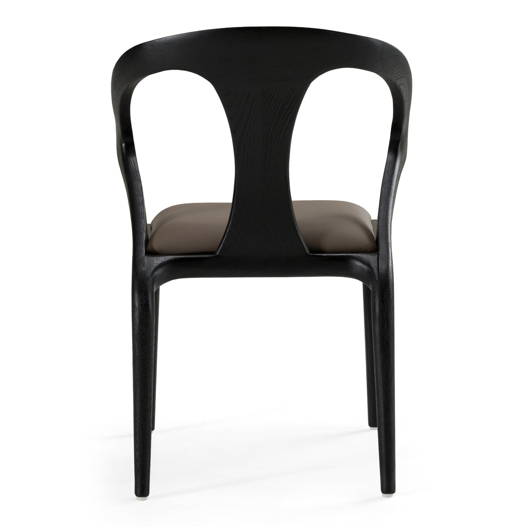Campbell  Mid-Century Modern Grey & Black Ash Dining Chair