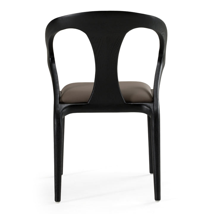 Campbell  Mid-Century Modern Grey & Black Ash Dining Chair