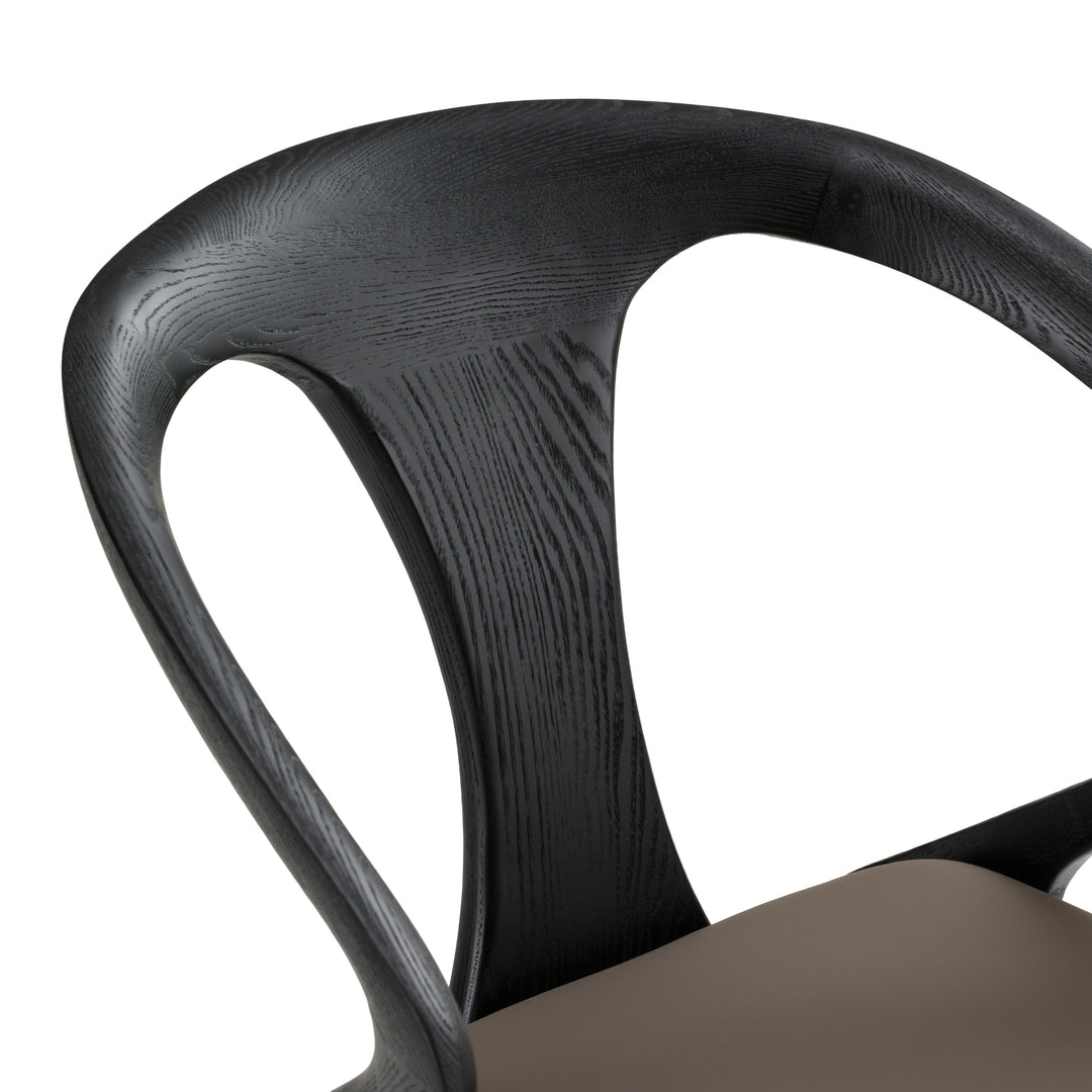 Campbell  Mid-Century Modern Grey & Black Ash Dining Chair