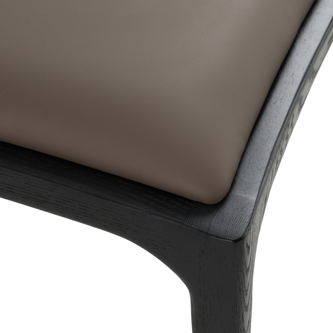 Campbell  Mid-Century Modern Grey & Black Ash Dining Chair