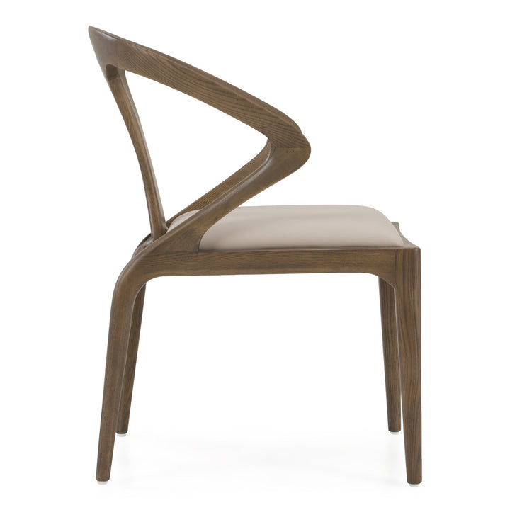 Campbell - Mid-Century Modern Grey Leatherette &amp; Grey Ash Dining Chair