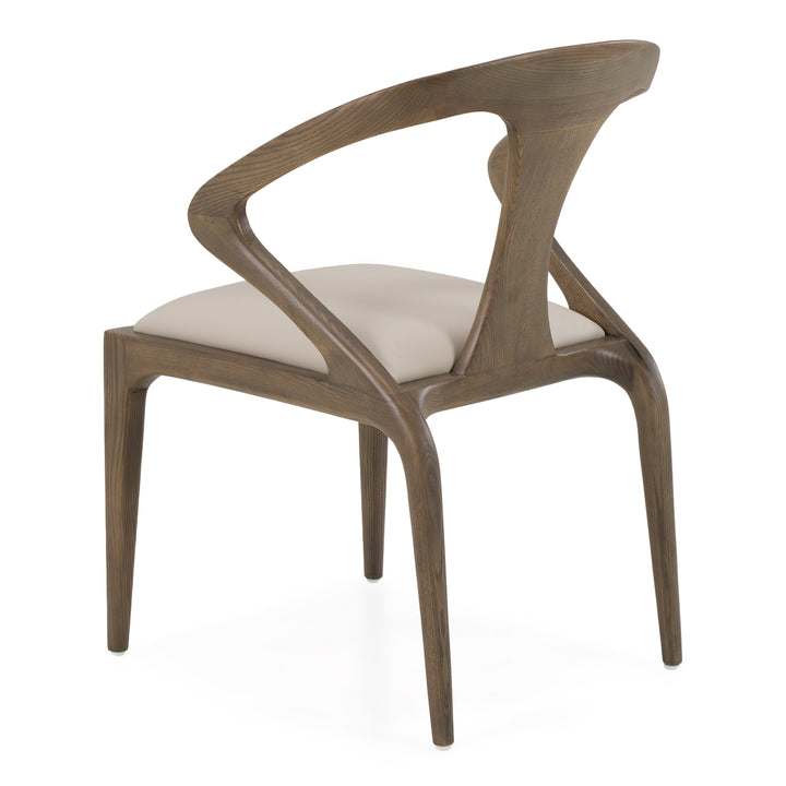 Campbell - Mid-Century Modern Grey Leatherette &amp; Grey Ash Dining Chair