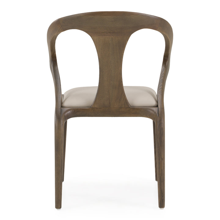 Campbell - Mid-Century Modern Grey Leatherette &amp; Grey Ash Dining Chair
