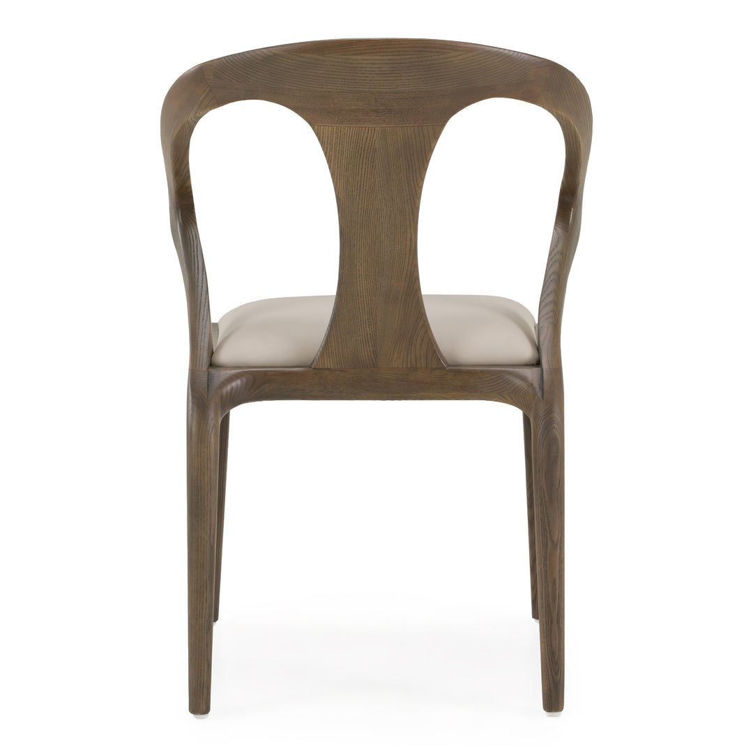 Campbell - Mid-Century Modern Grey Leatherette & Grey Ash Dining Chair