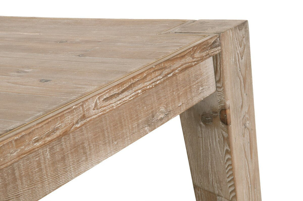 Canal Extension Dining Table - Smoke Gray Pine, Brushed Gold Inlay Dining Table with Extension modern furniture Contempo Furniture