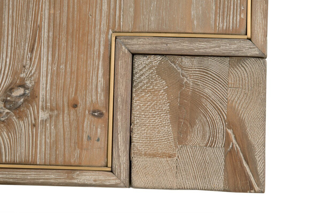 Canal Extension Dining Table - Smoke Gray Pine, Brushed Gold Inlay Dining Table with Extension modern furniture Contempo Furniture