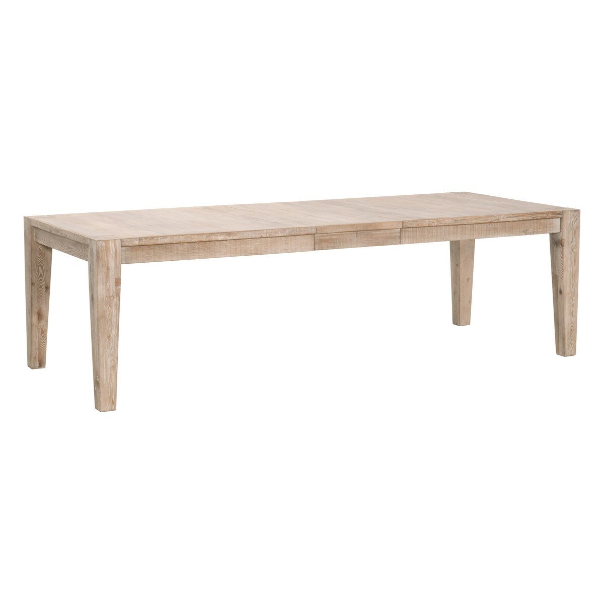Canal Extension Dining Table - Smoke Gray Pine, Brushed Gold Inlay Dining Table with Extension modern furniture Contempo Furniture