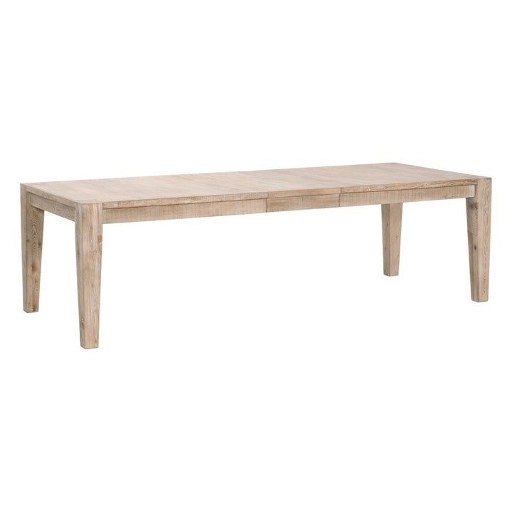 Canal Extension Dining Table - Smoke Gray Pine, Brushed Gold Inlay Dining Table with Extension modern furniture Contempo Furniture