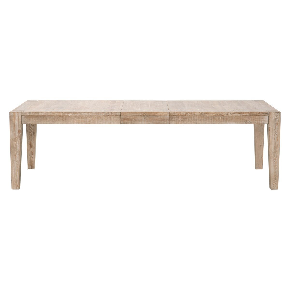 Canal Extension Dining Table - Smoke Gray Pine, Brushed Gold Inlay Dining Table with Extension modern furniture Contempo Furniture
