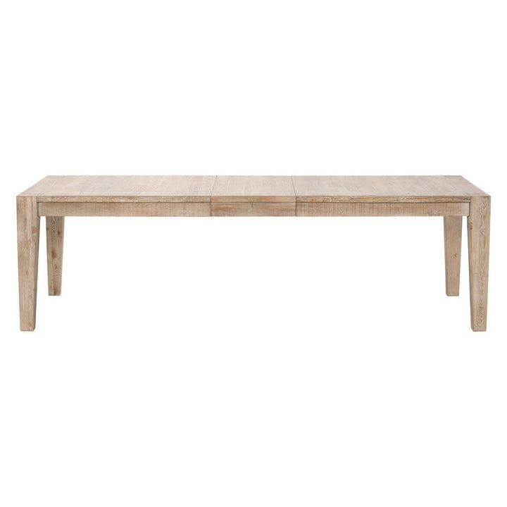 Canal Extension Dining Table - Smoke Gray Pine, Brushed Gold Inlay Dining Table with Extension modern furniture Contempo Furniture